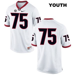 Youth Georgia Bulldogs NCAA #75 Thomas Swilley Nike Stitched White Authentic No Name College Football Jersey MOY6554HW